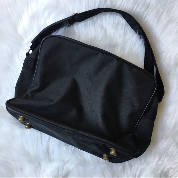Verdi Black Canvas Laptop Messenger Bag - Picture 3 of 8